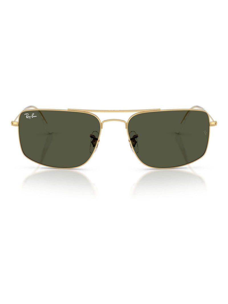 Ray Ban Explorer 3 square sunglasses in gold with green lenses, British product