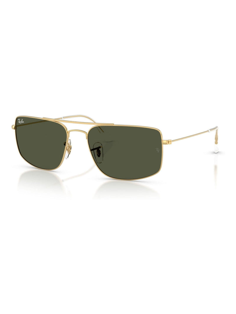 Ray Ban Explorer 3 square sunglasses in gold with green lenses, British product