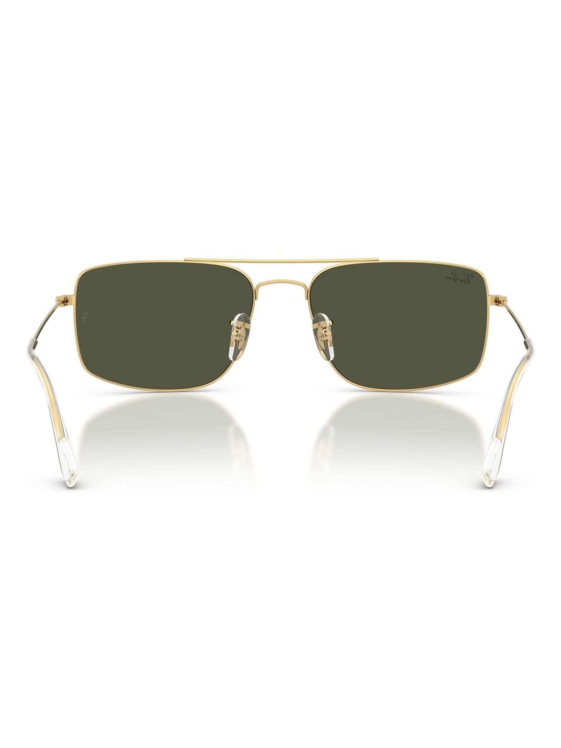 Ray Ban Explorer 3 square sunglasses in gold with green lenses, British product