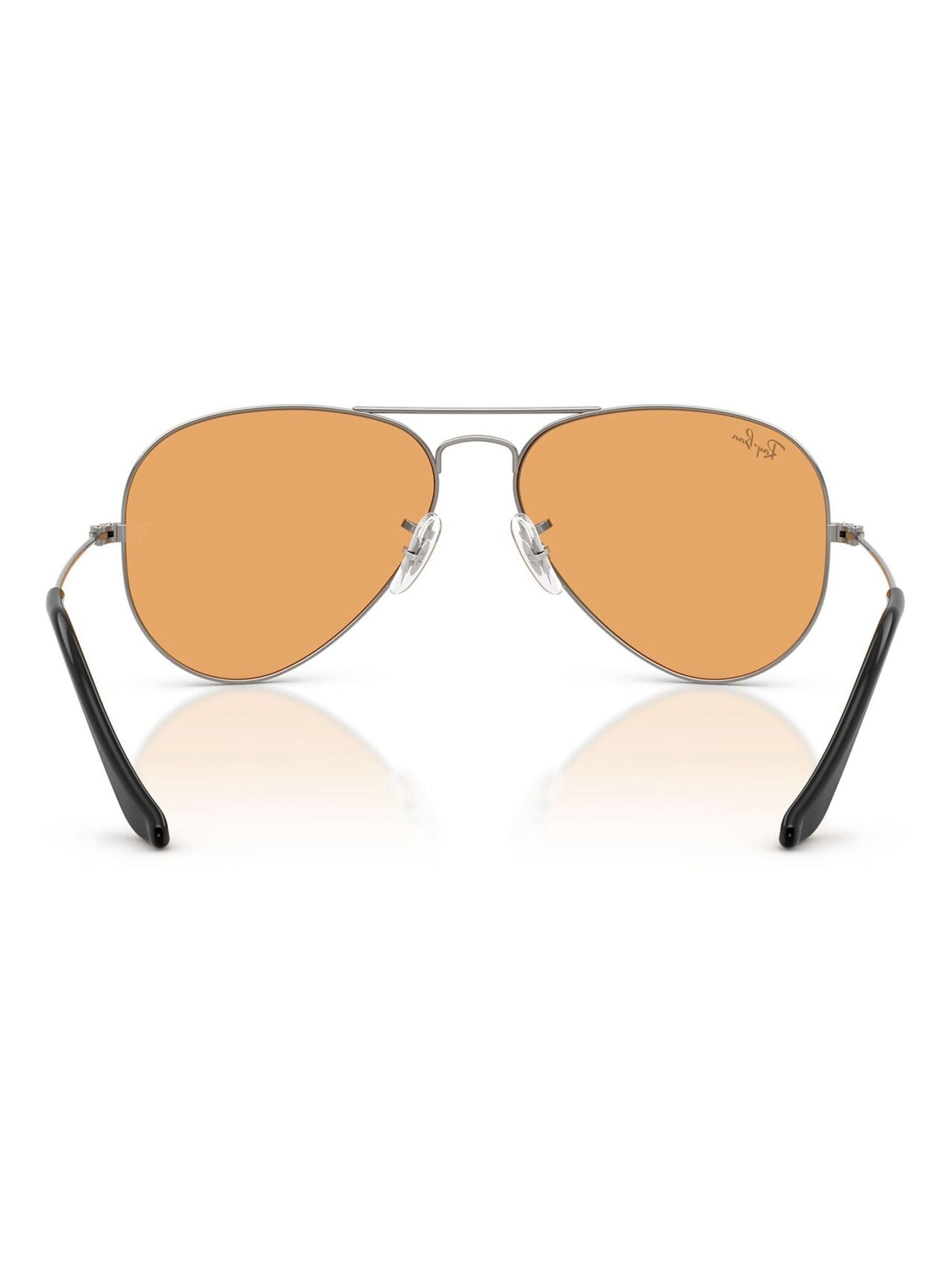Ray-Ban Grey Aviator Large Metal Pilot Sunglasses (British brand)