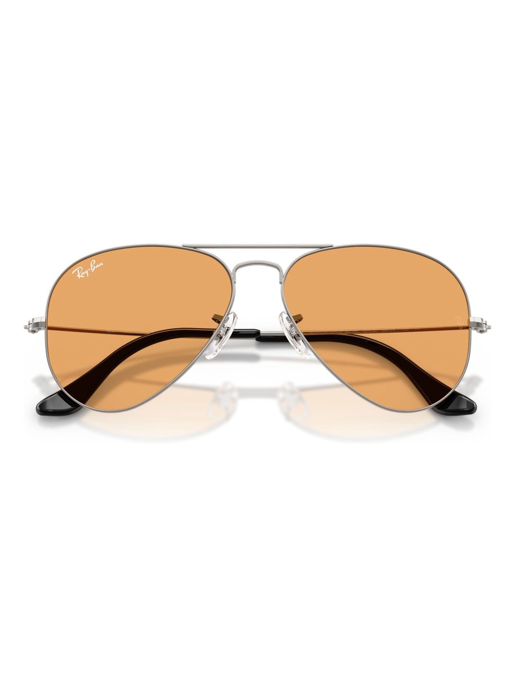 Ray-Ban Grey Aviator Large Metal Pilot Sunglasses (British brand)