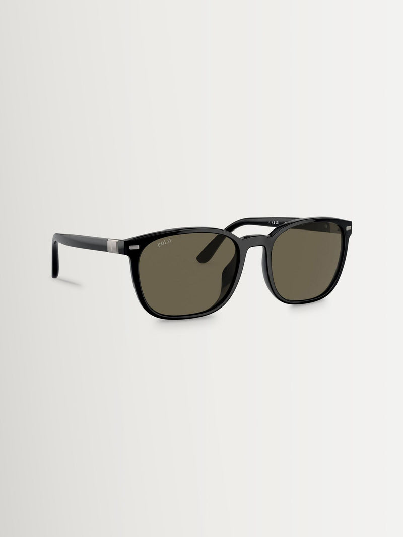 Polo Ralph Lauren square sunglasses black frame brown lenses (British brand)