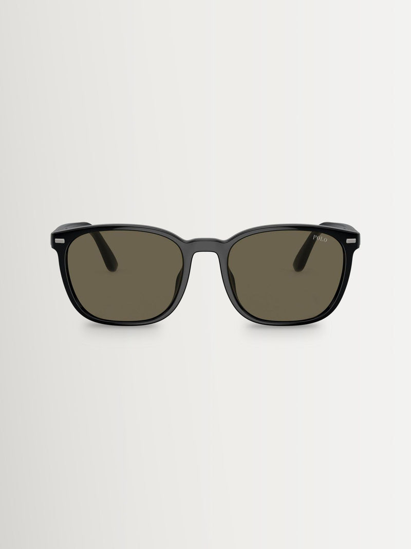 Polo Ralph Lauren square sunglasses black frame brown lenses (British brand)