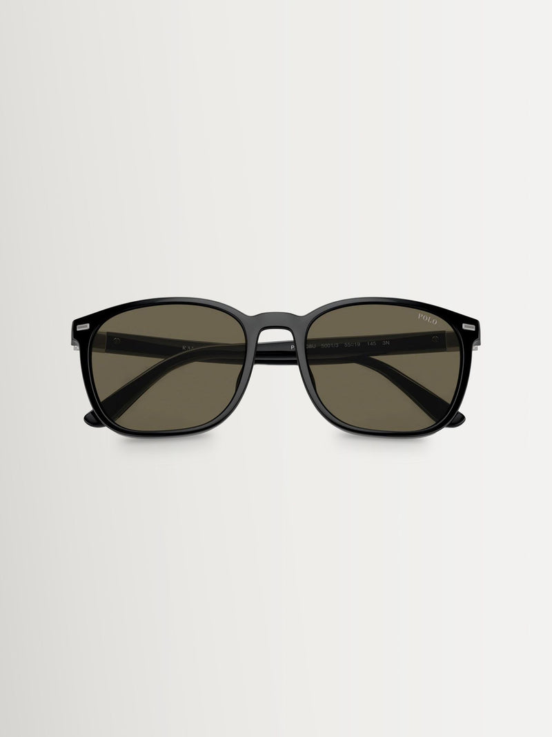 Polo Ralph Lauren square sunglasses black frame brown lenses (British brand)