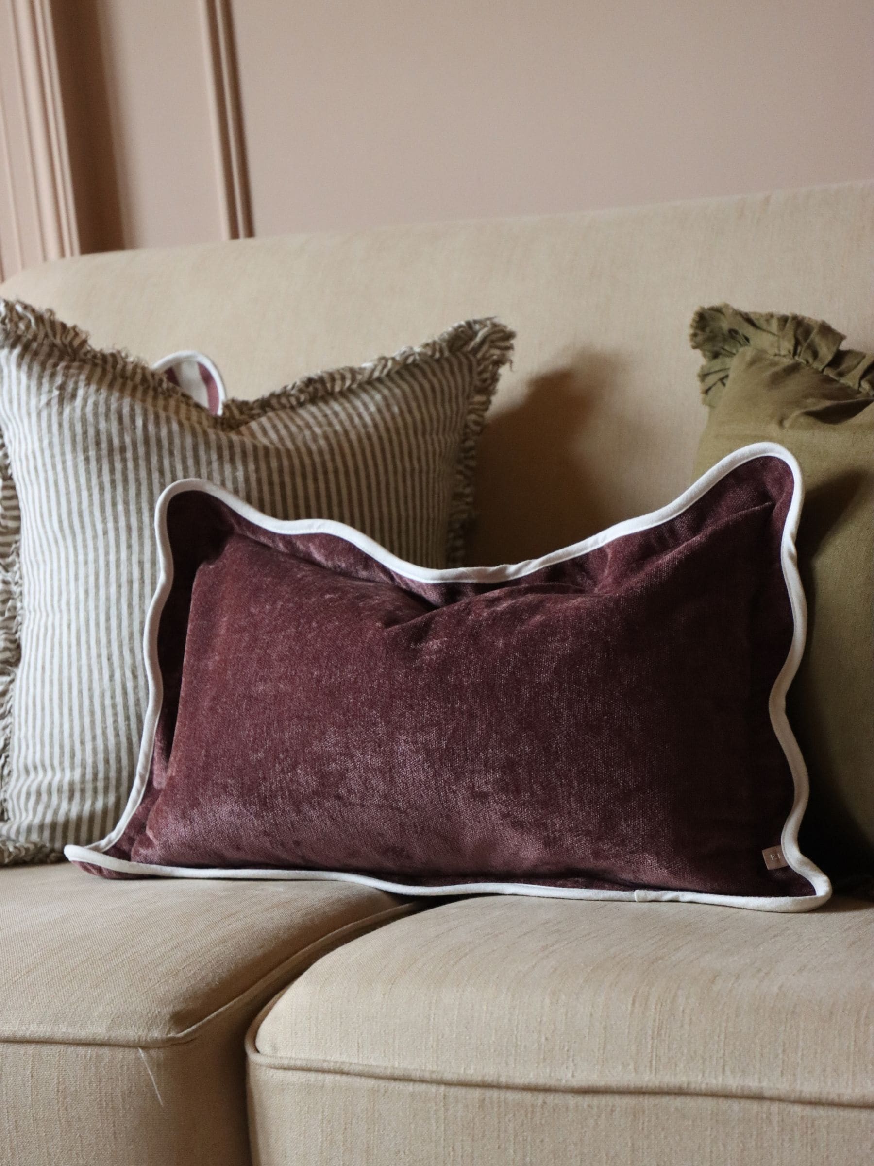 Ellenvale Interiors Chocolate Brown Chloe Scallop Cushion Cover 45 x 45cm