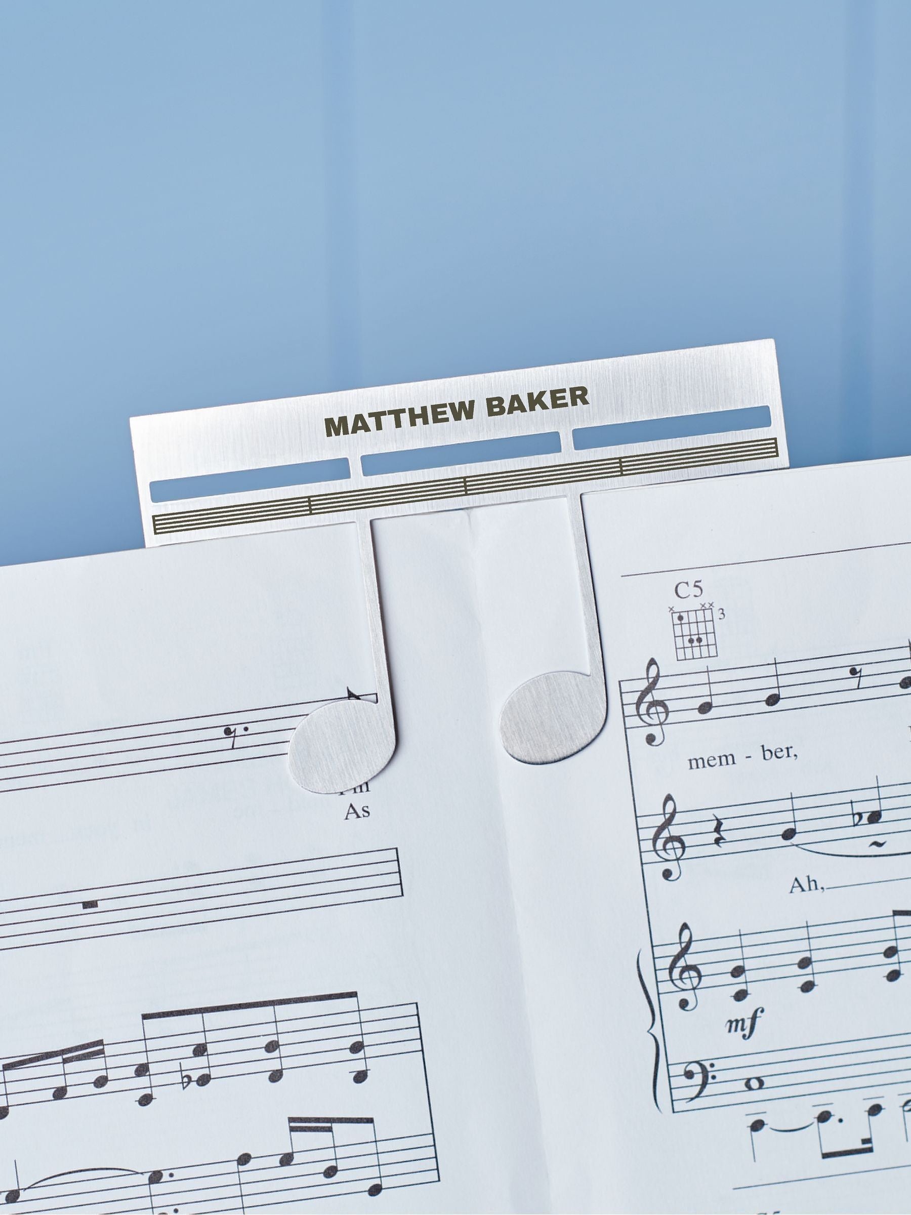 Oakdene personalised metal page holder for sheet music (British brand)