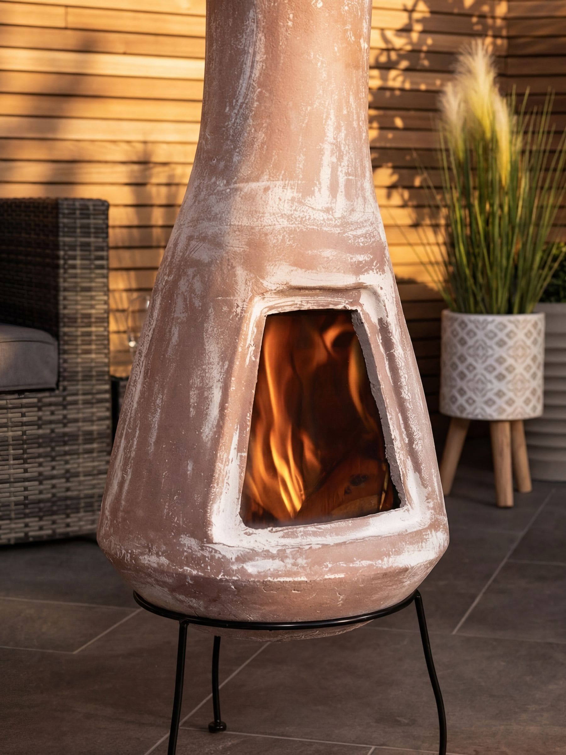 Snug clay chiminea Large Barcelona 95x38cm - British product