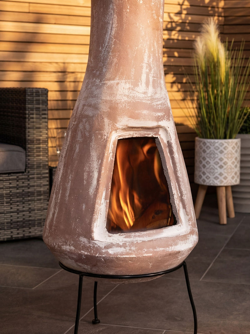Snug clay chiminea Large Barcelona 95x38cm - British product