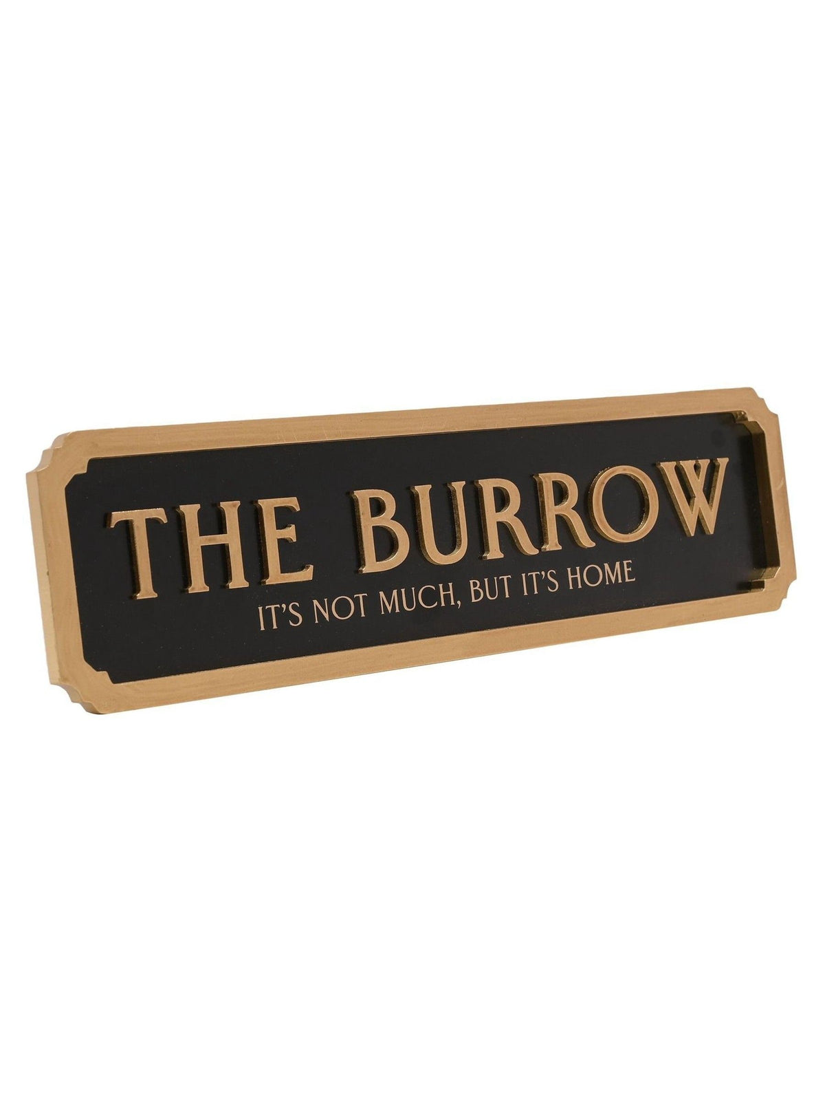 Harry Potter The Burrow wall sign black with gold lettering, imported from the UK