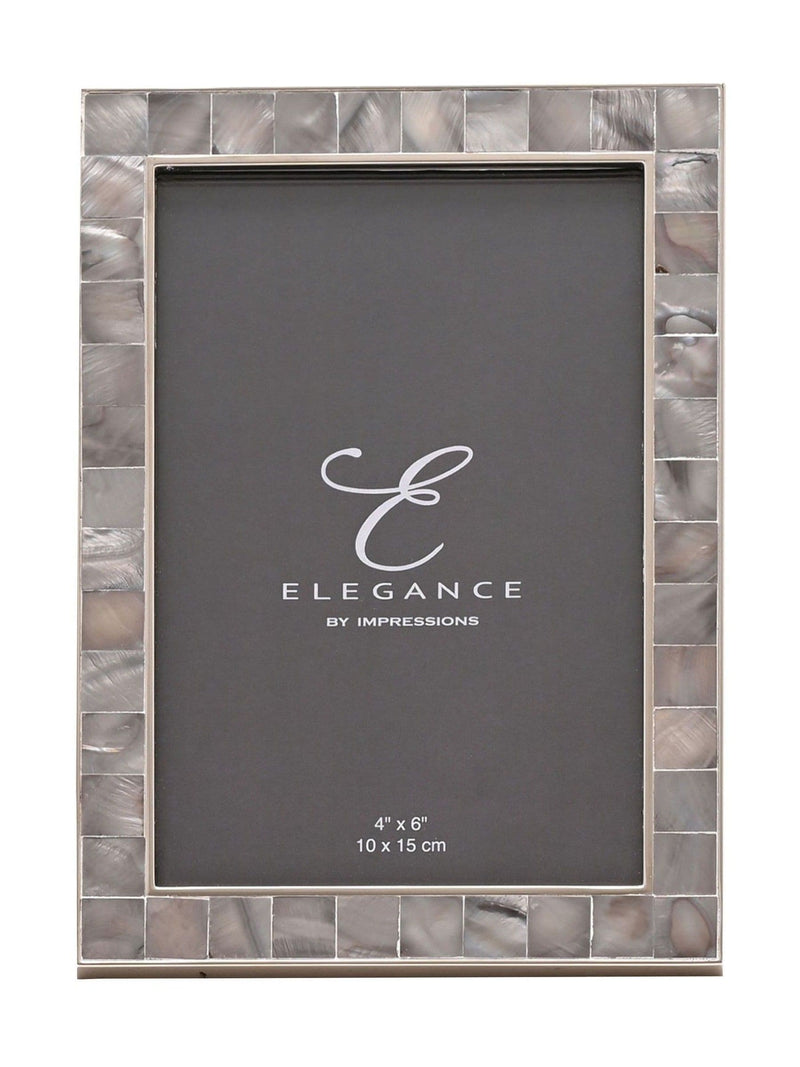 Widdop grey mosaic border photo frame 4x6, UK version