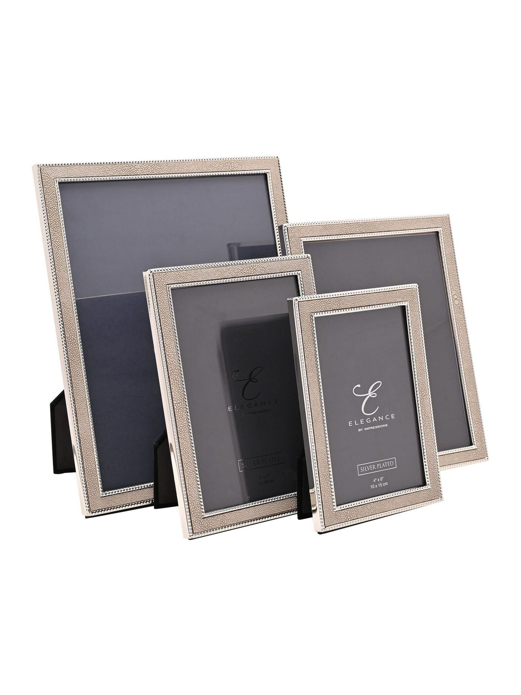 Widdop silver faux shagreen photo frame, imported from the UK