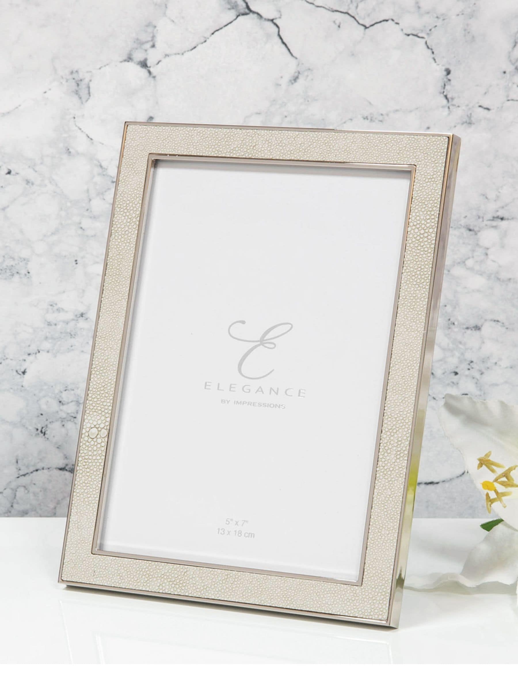 Widdop faux shagreen cream photo frame 5x7 (British brand)