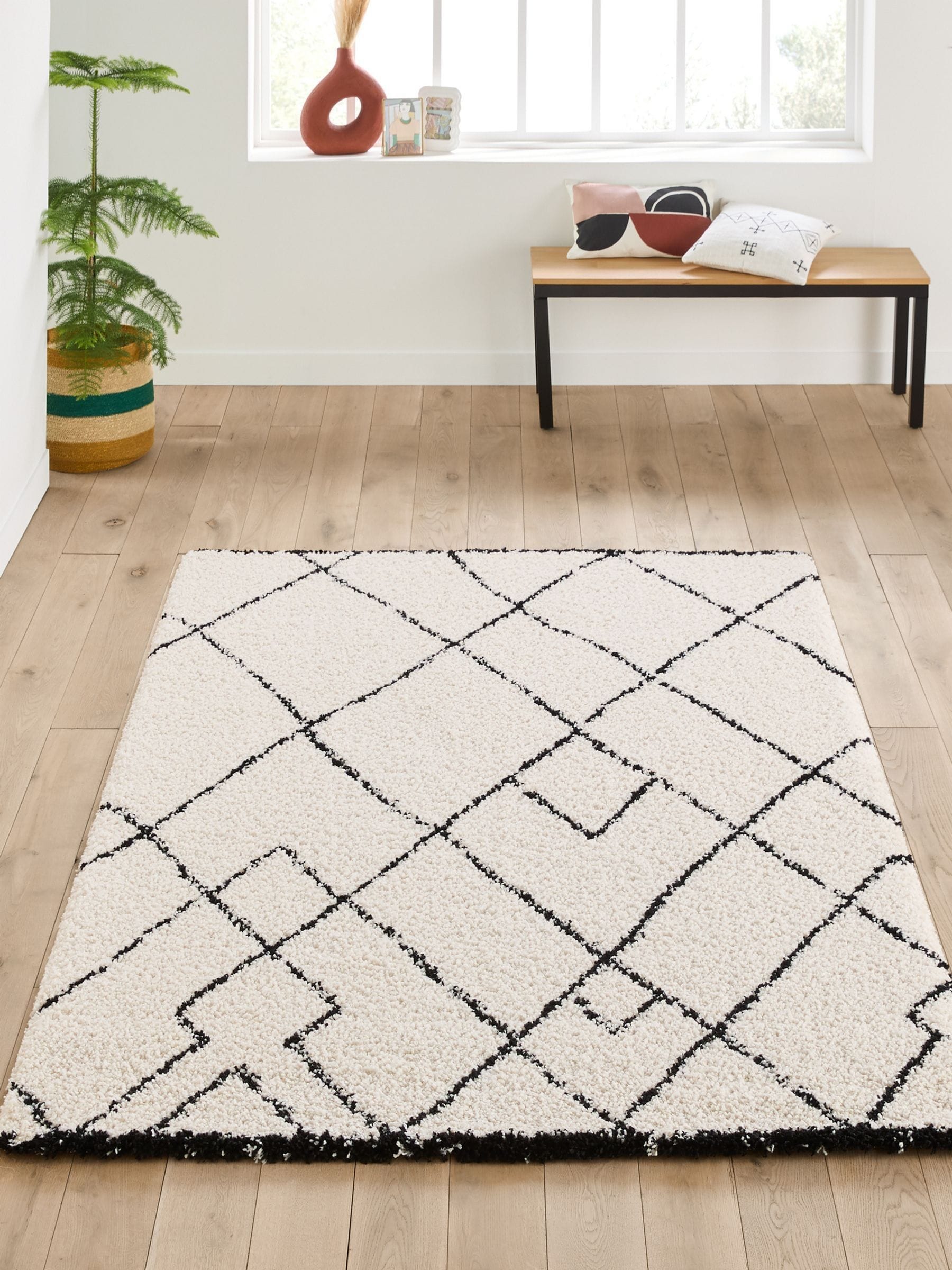 La Redoute Rabisco Berber style rug white and black (British brand)