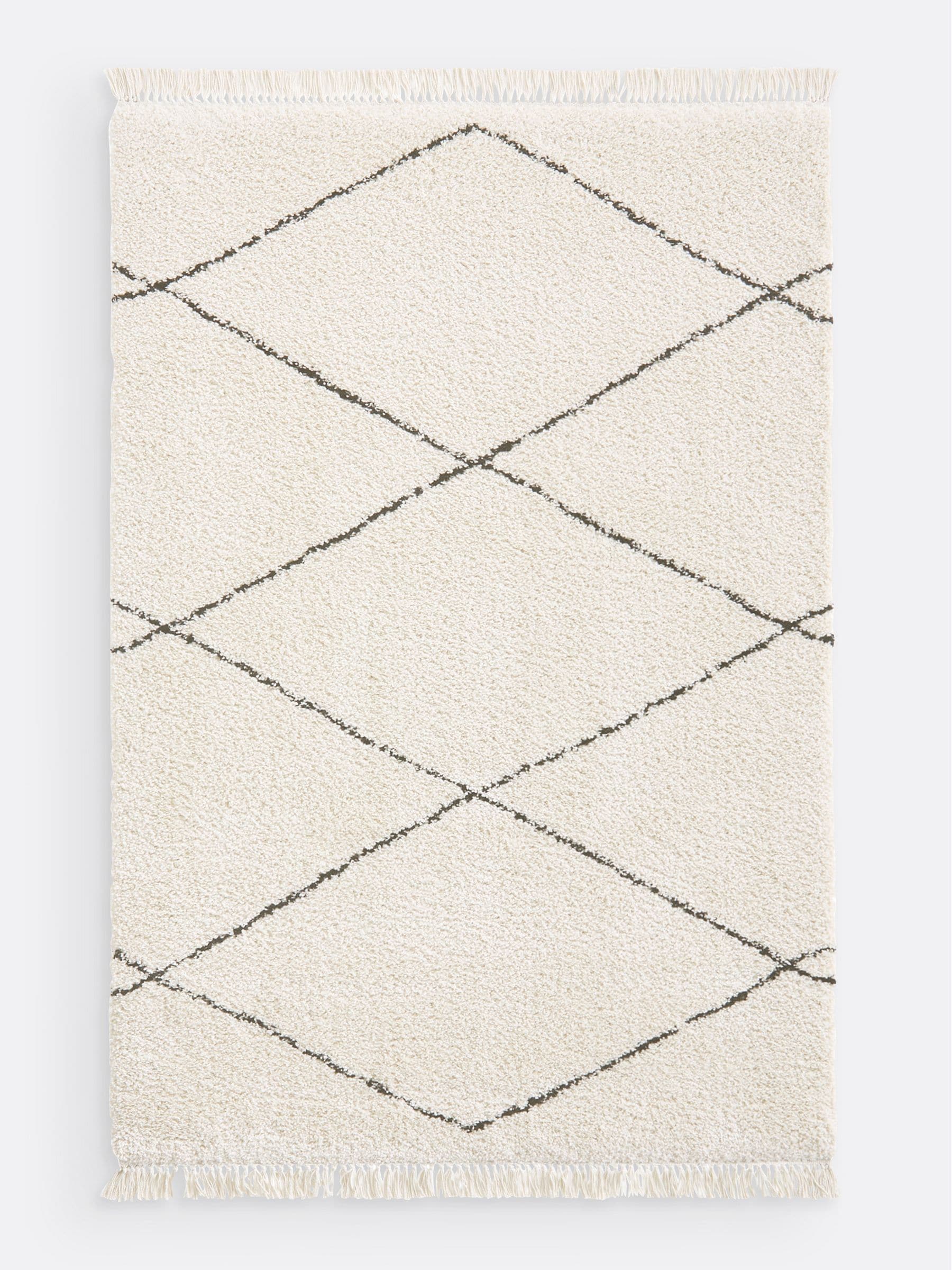 La Redoute Intérieurs Fatouh fringed Berber style rug in ecru, imported from the UK