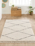 La Redoute Intérieurs Fatouh fringed Berber style rug in ecru, imported from the UK