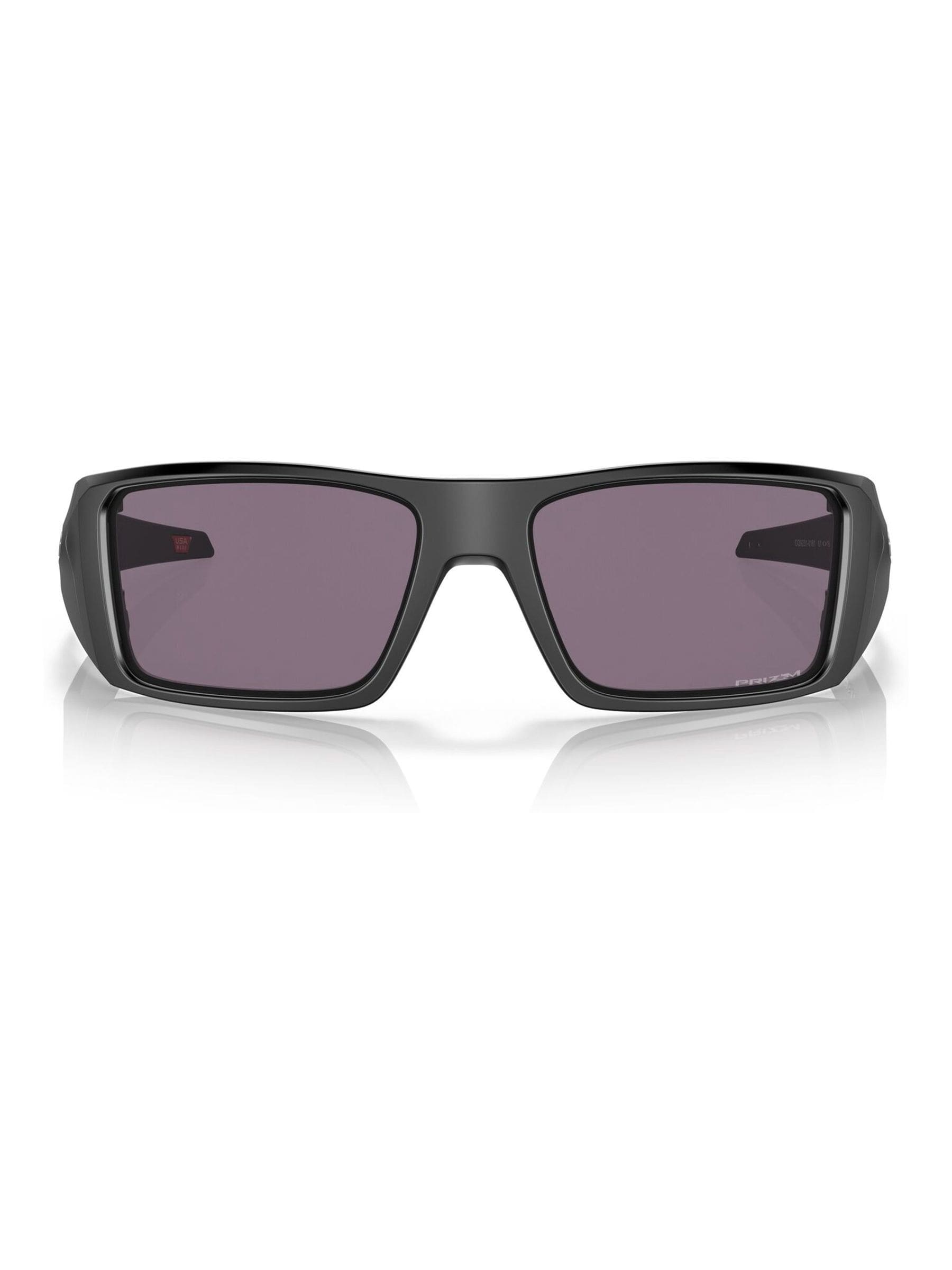 Oakley Heliostat rectangle sunglasses matte black, UK version