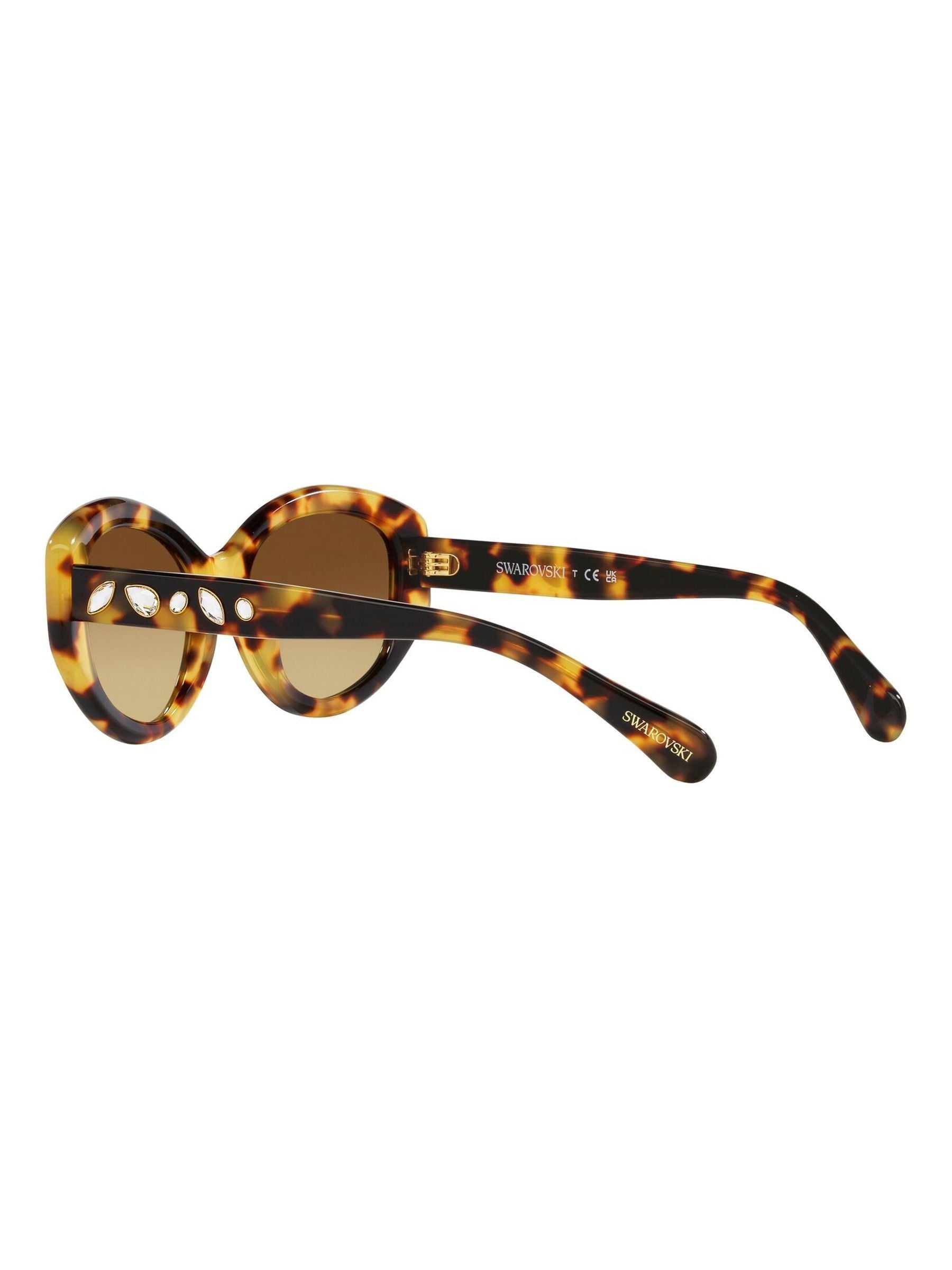 Swarovski brown irregular sunglasses medium havana frame, UK version