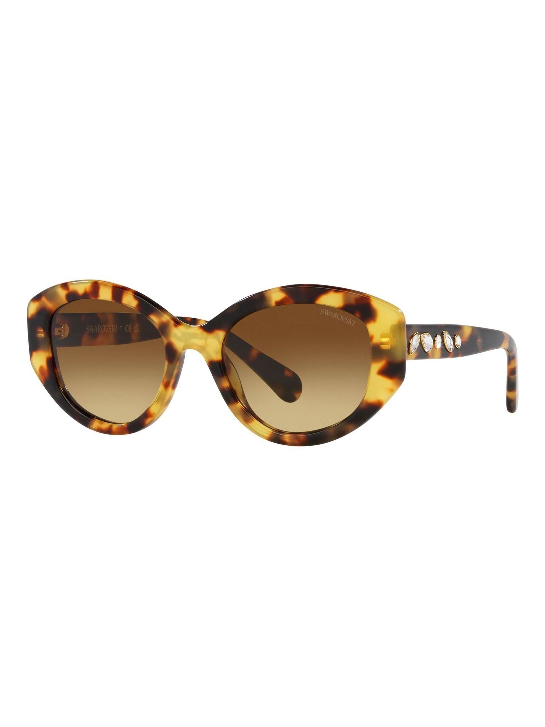 Swarovski brown irregular sunglasses medium havana frame, UK version