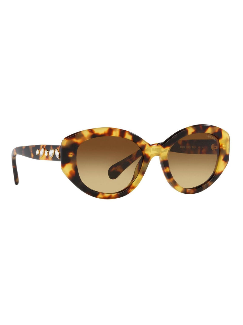 Swarovski brown irregular sunglasses medium havana frame, UK version