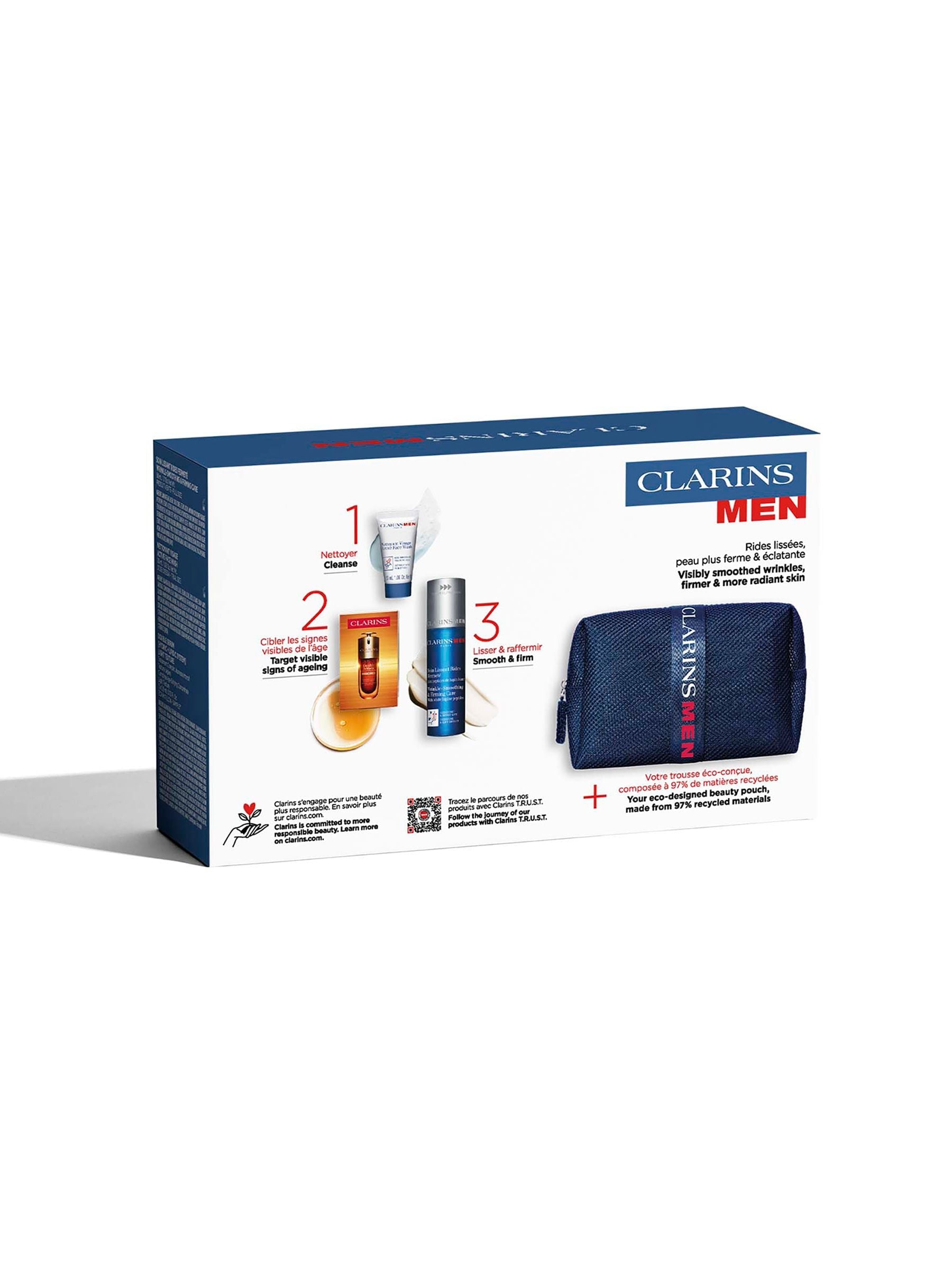 Clarins men skincare gift set with face wash serum and moisturizer - British product