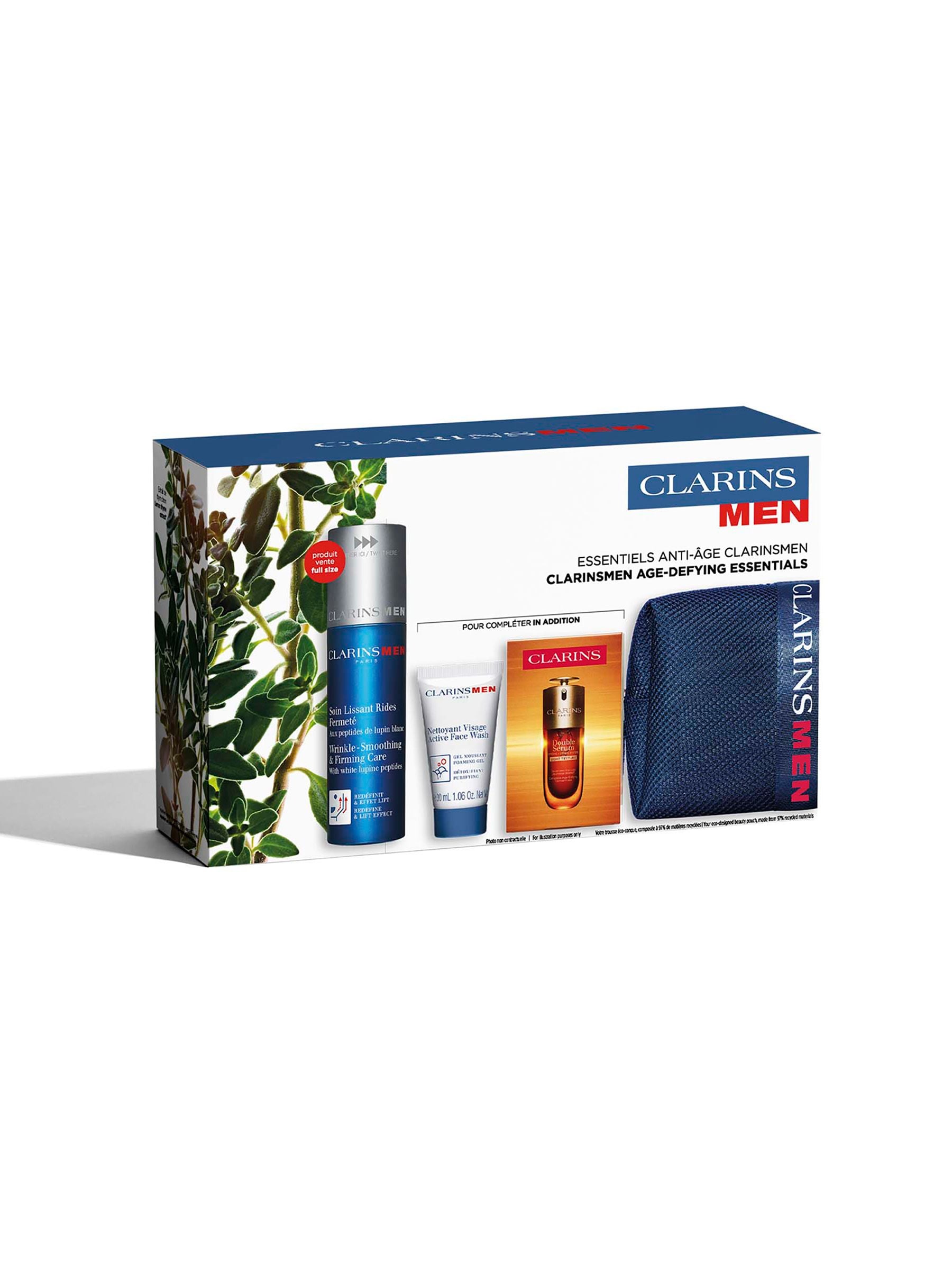 Clarins men skincare gift set with face wash serum and moisturizer - British product