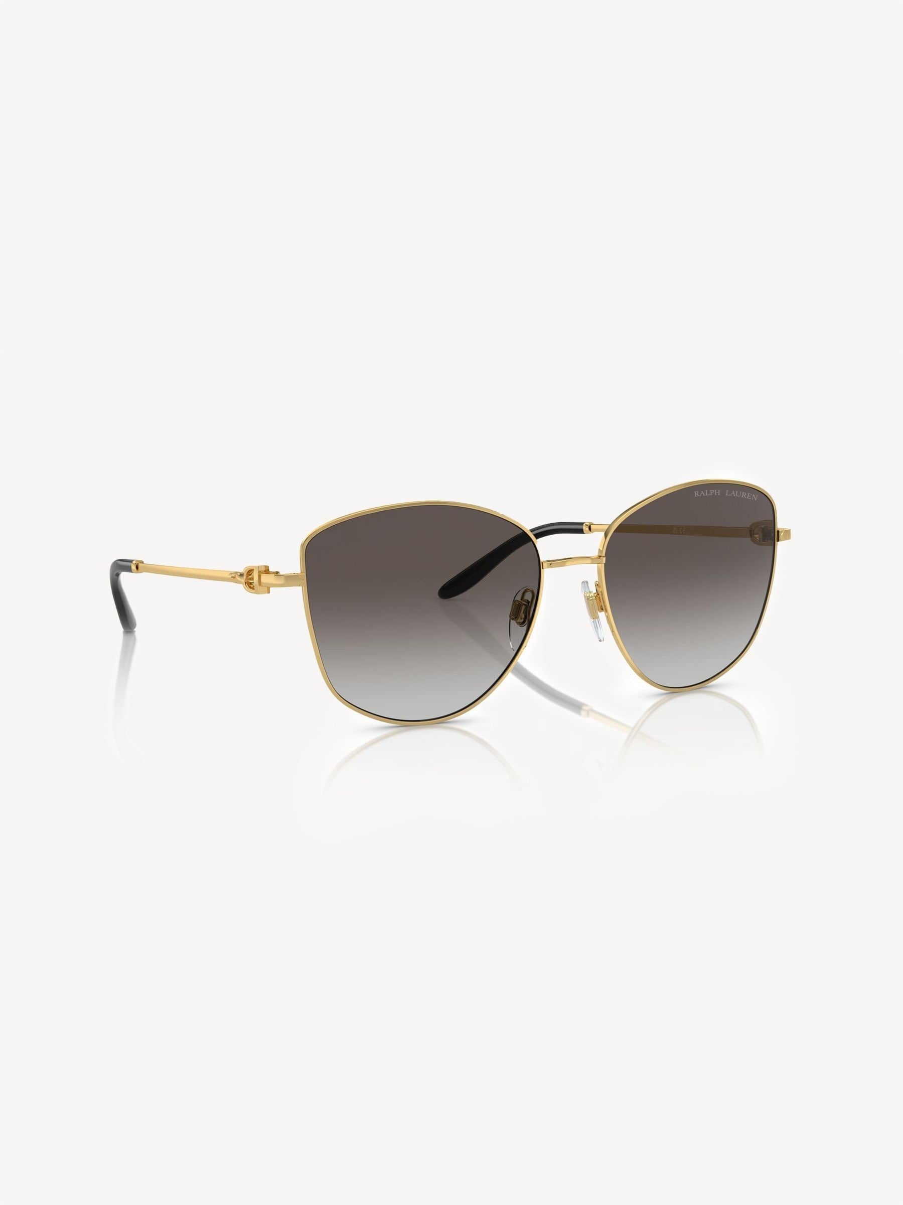 Ralph Lauren gold round sunglasses with gradient gray lenses, UK version