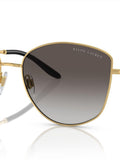 Ralph Lauren gold round sunglasses with gradient gray lenses, UK version