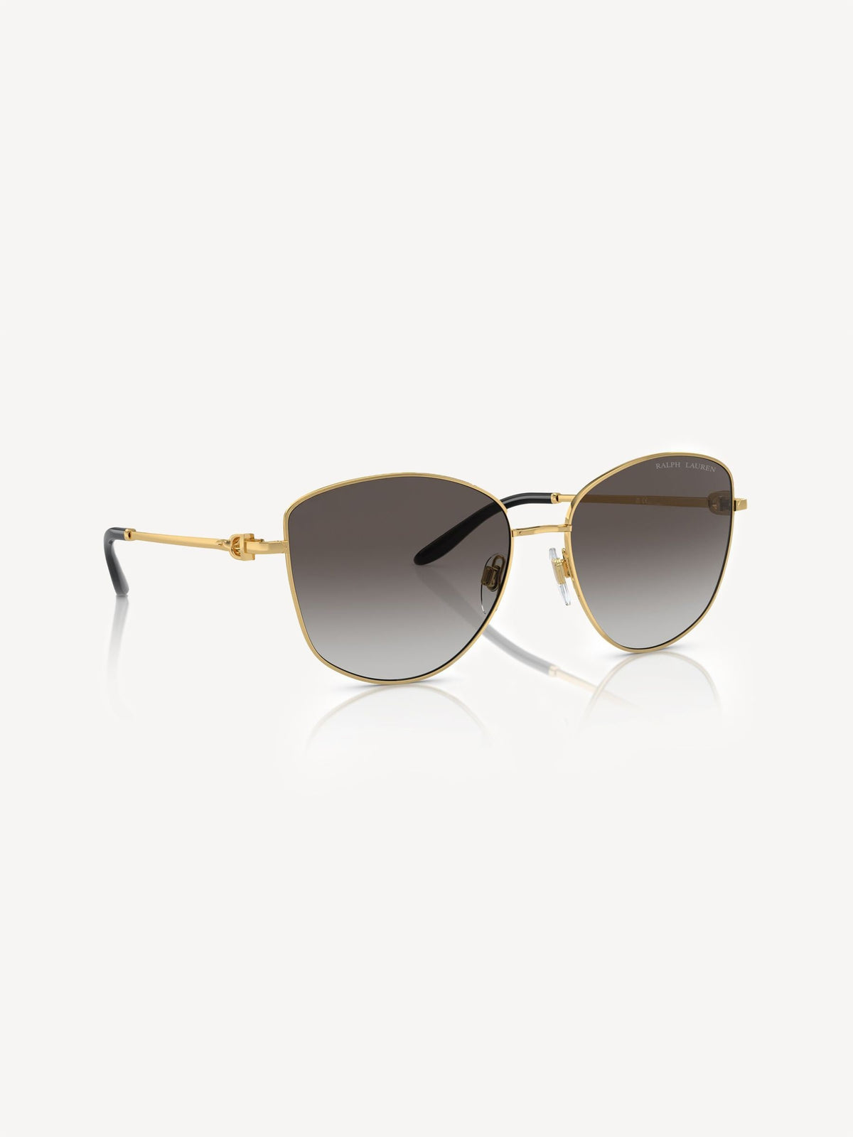 Ralph Lauren gold round sunglasses with gradient gray lenses, UK version