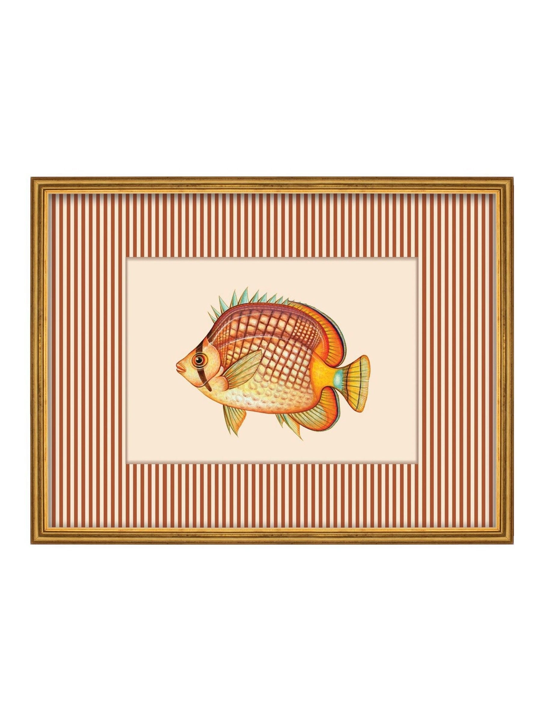 Brookpace Lascelles tropical fish wall art red striped 43x33cm - British product