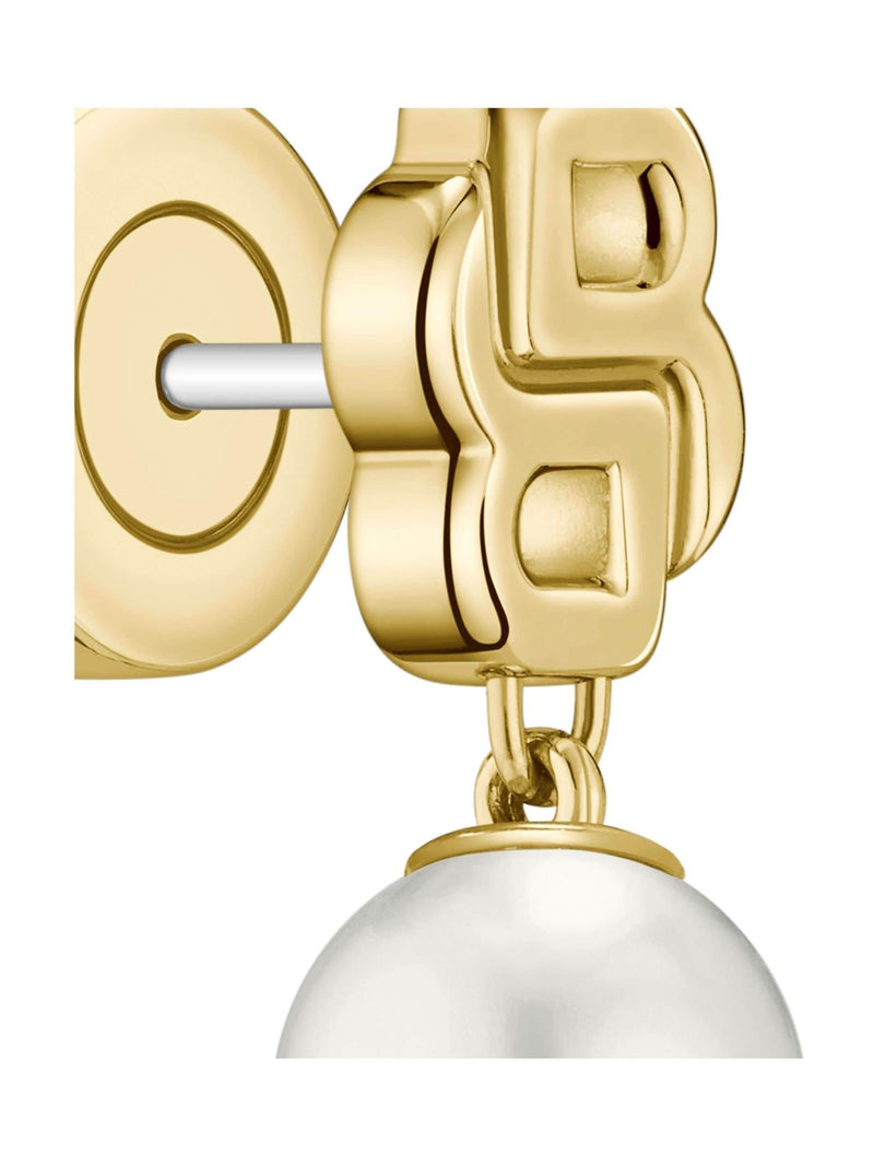 BOSS gold tone earrings with pearls 15mm, UK version