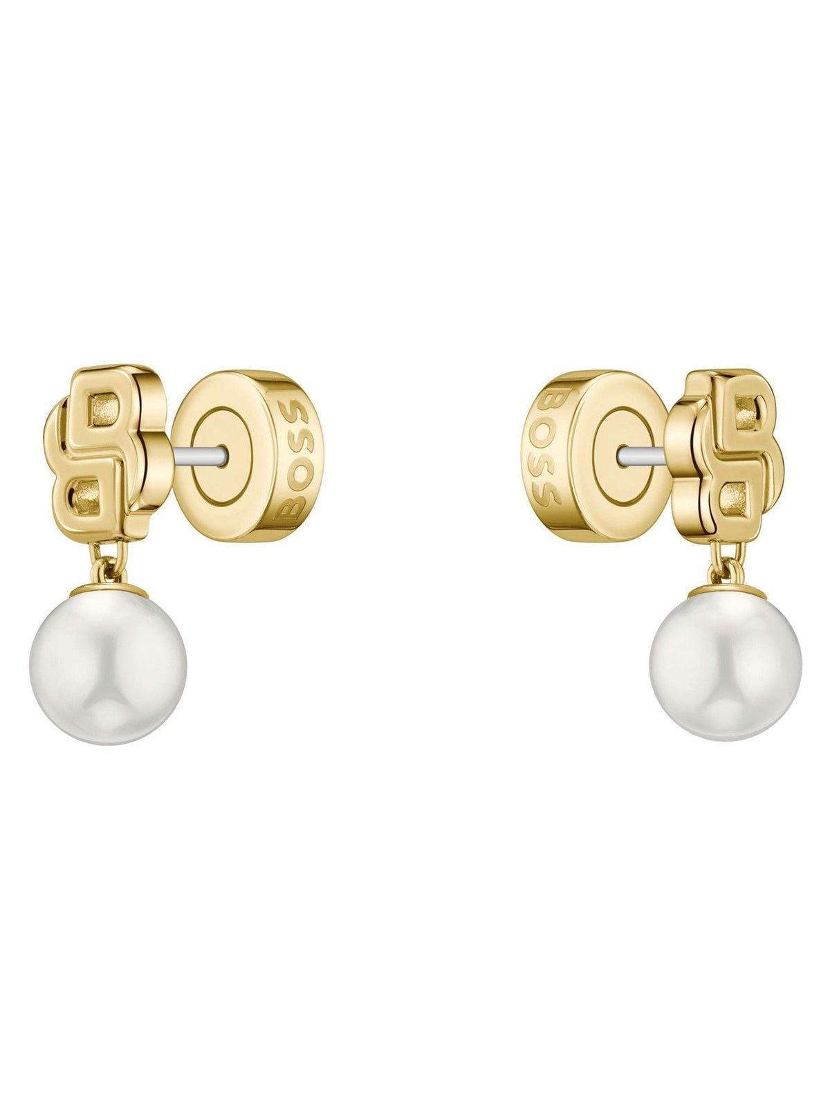 BOSS gold tone earrings with pearls 15mm, UK version