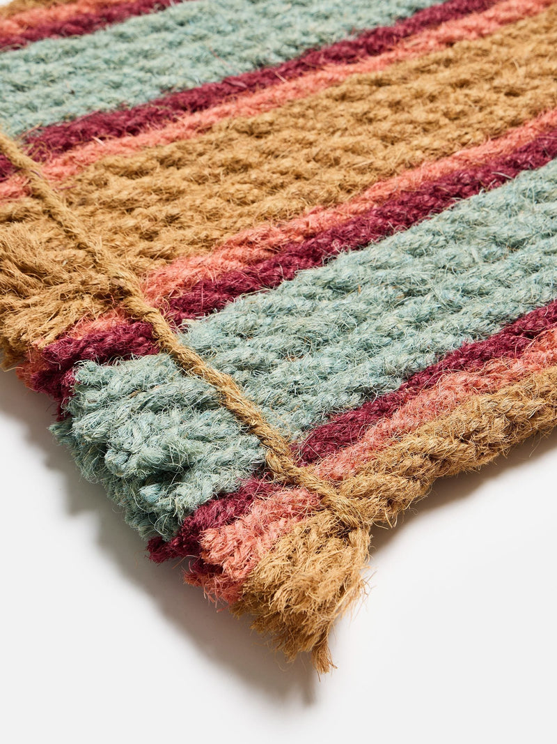 Oliver Bonas blue striped coir doormat, UK version