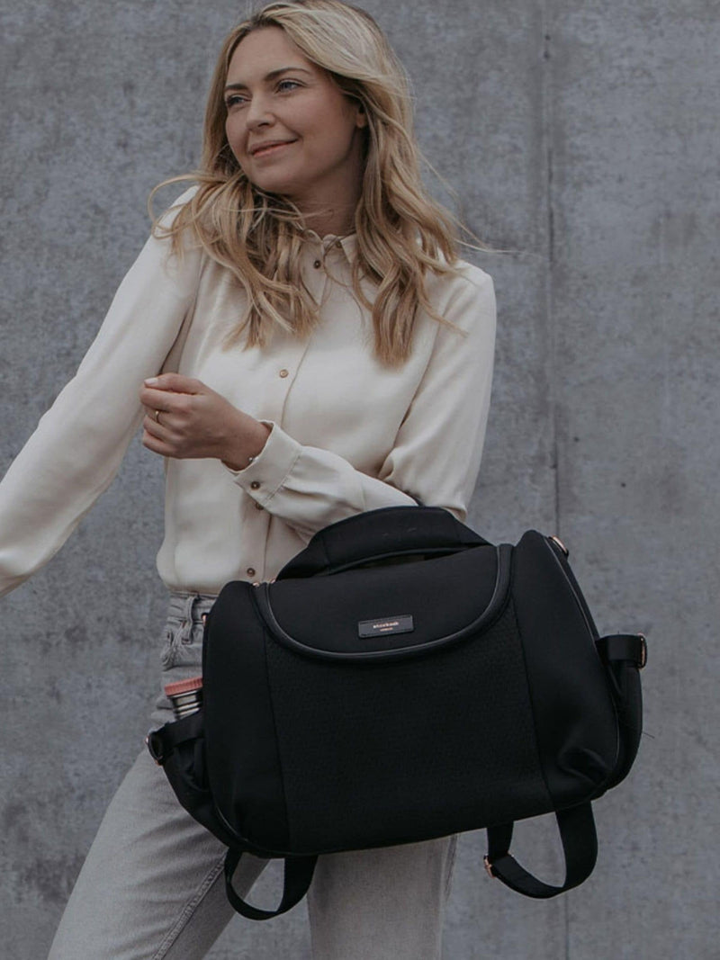 Storksak Poppy Luxe changing bag in black - British product