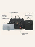 Storksak Poppy Luxe changing bag in black - British product