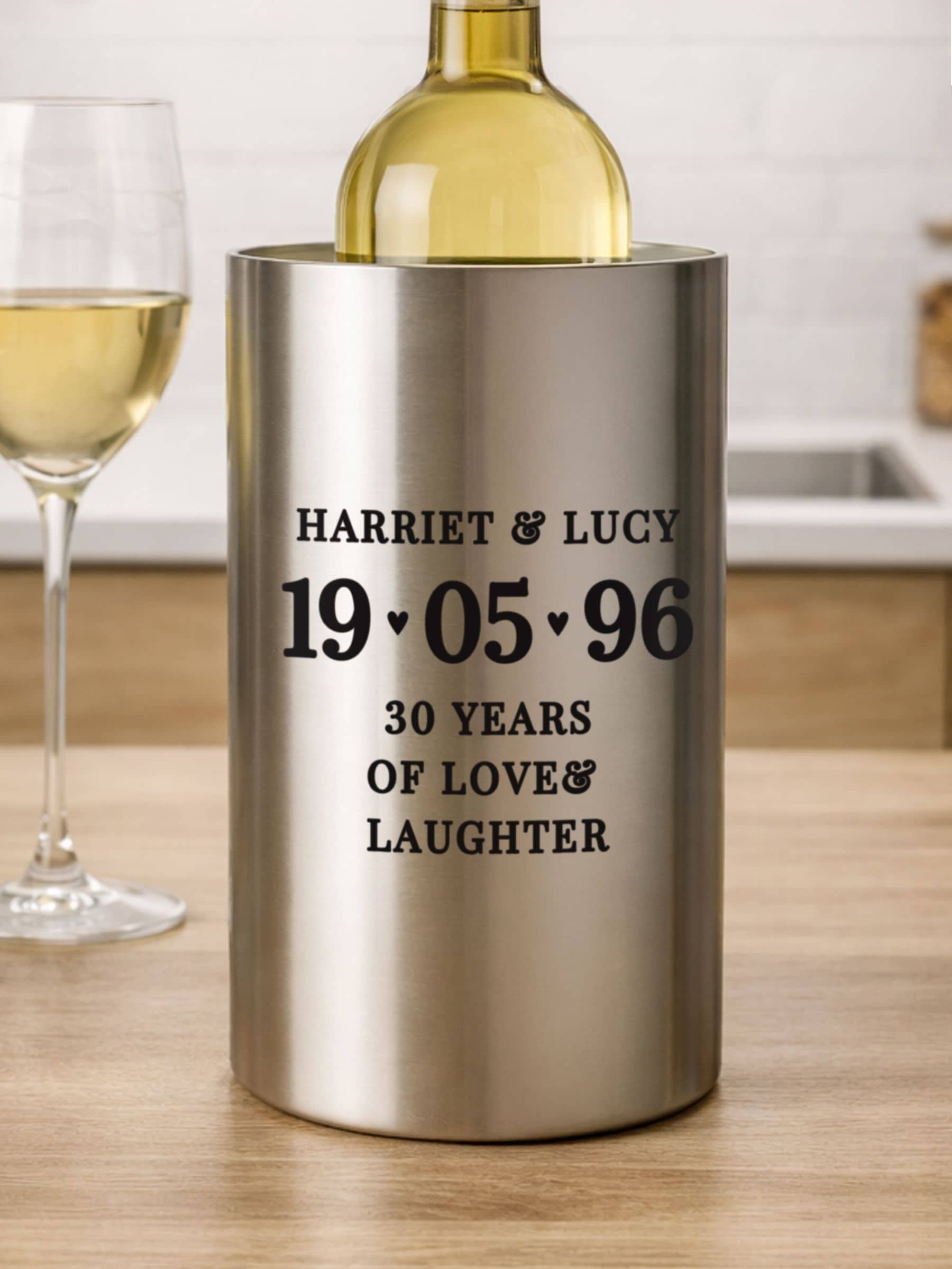 PMC personalised anniversary wine cooler - British product