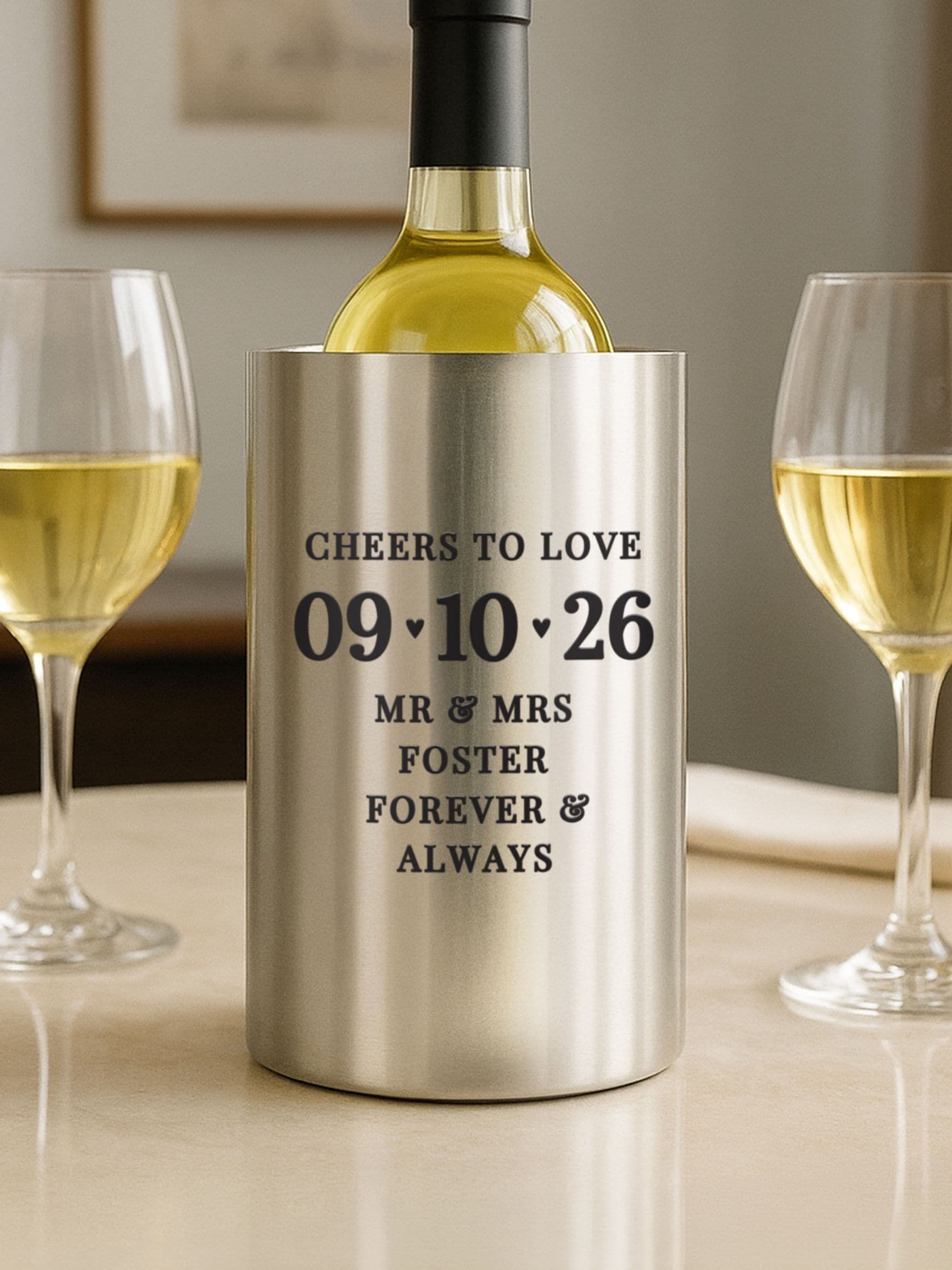 PMC personalised anniversary wine cooler - British product