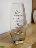 PMC personalised robin memorial flower vase 10cm - British product