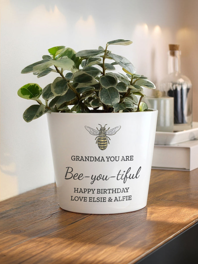 PMC personalised bee plant pot 14.5cm, UK version