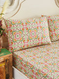 Joe Browns Pink Herons cotton bedding with tile print (British brand)