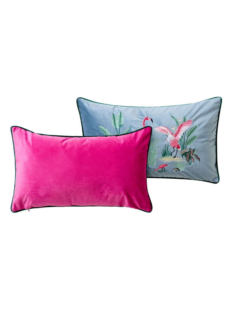 Joe Browns Flamingo Frenzy embroidered cushion, imported from the UK