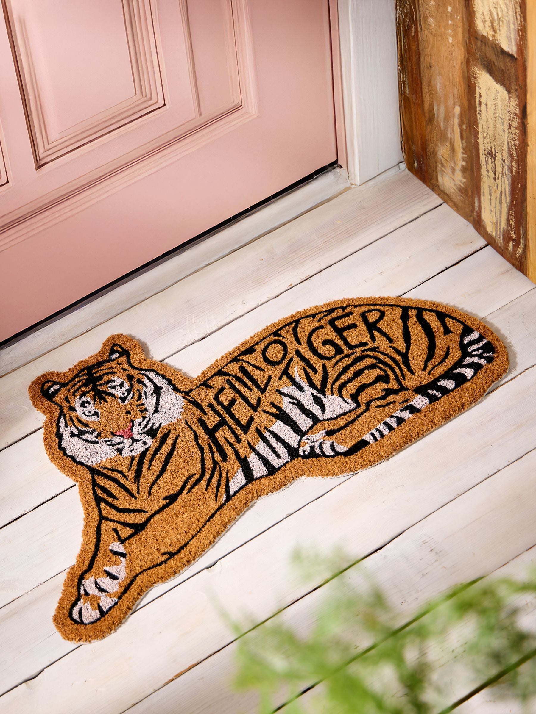 Joe Browns orange hello tiger doormat 70x40cm (British brand)