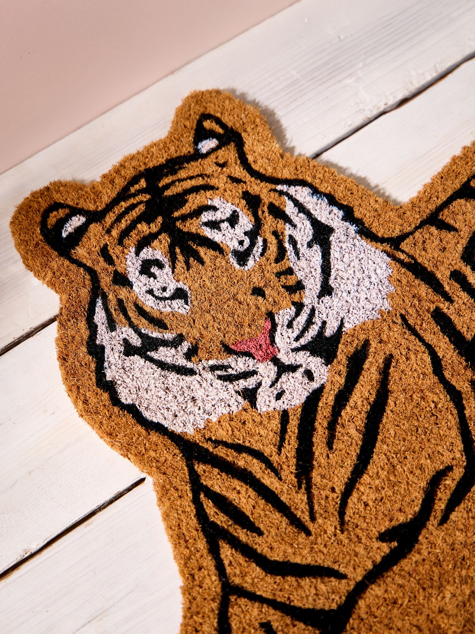 Joe Browns orange hello tiger doormat 70x40cm (British brand)