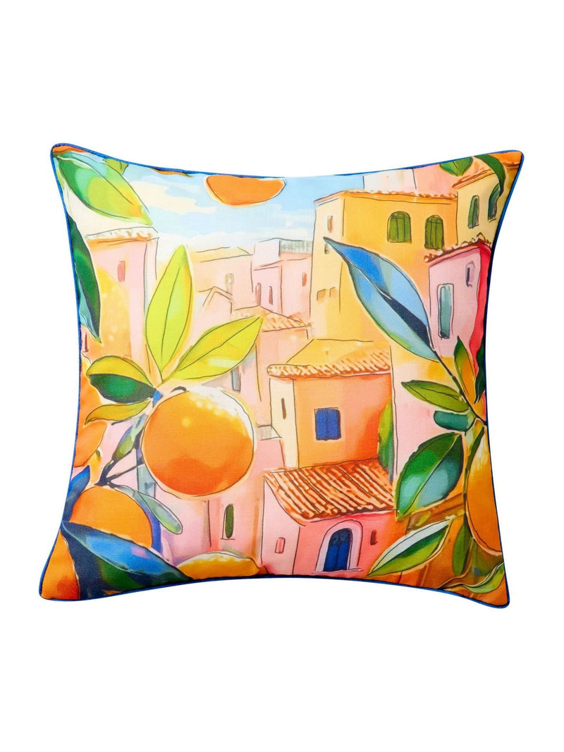 Joe Browns reversible garden cushion with Italian scene, UK version