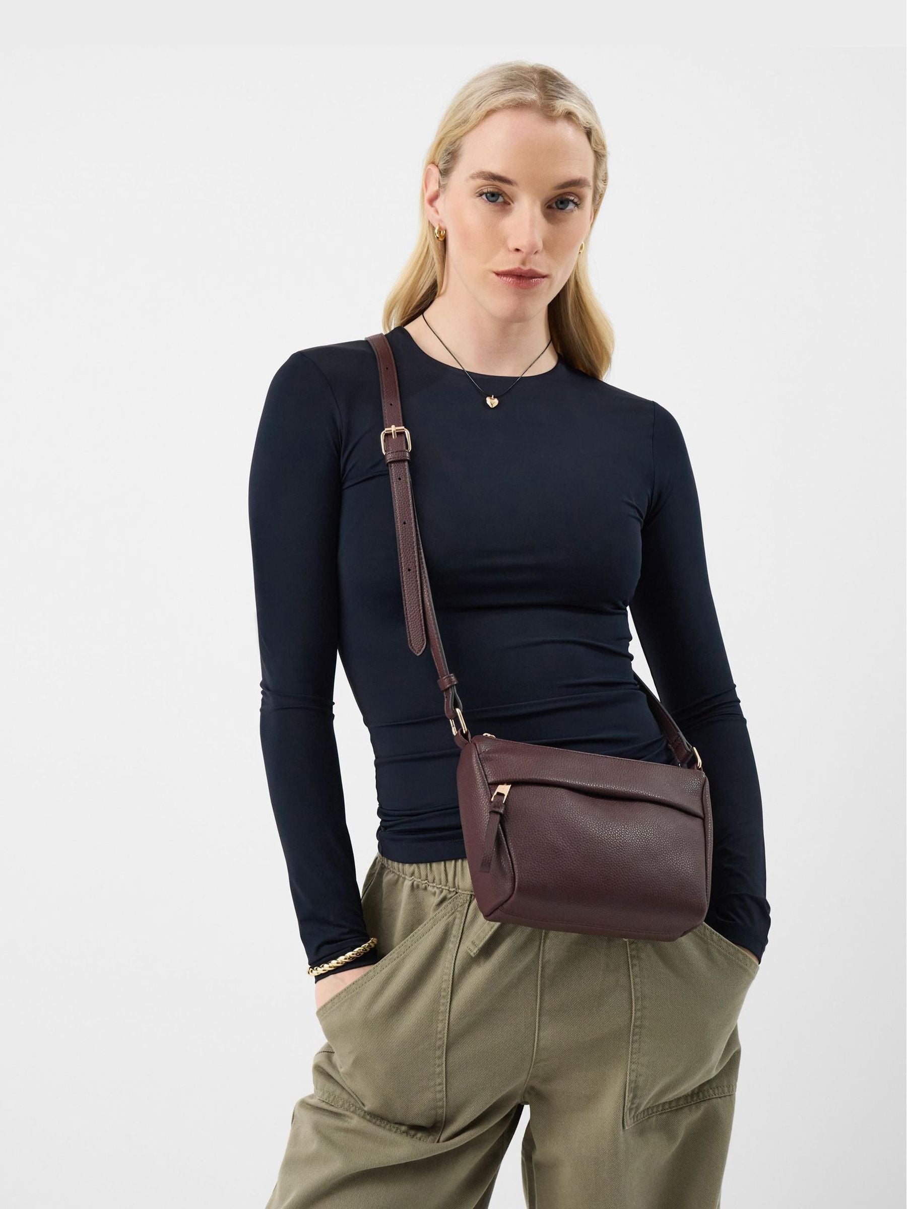 Accessorize brown faux leather cross-body bag, imported from the UK