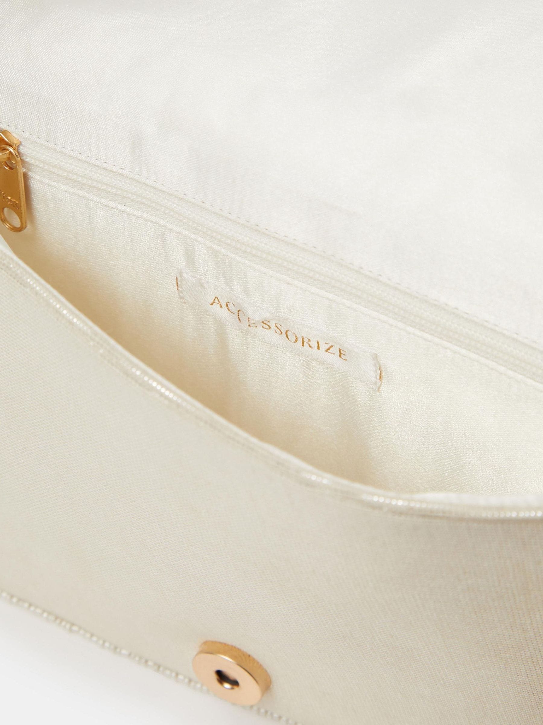 Accessorize cream seashell sequin shoulder bag, imported from the UK
