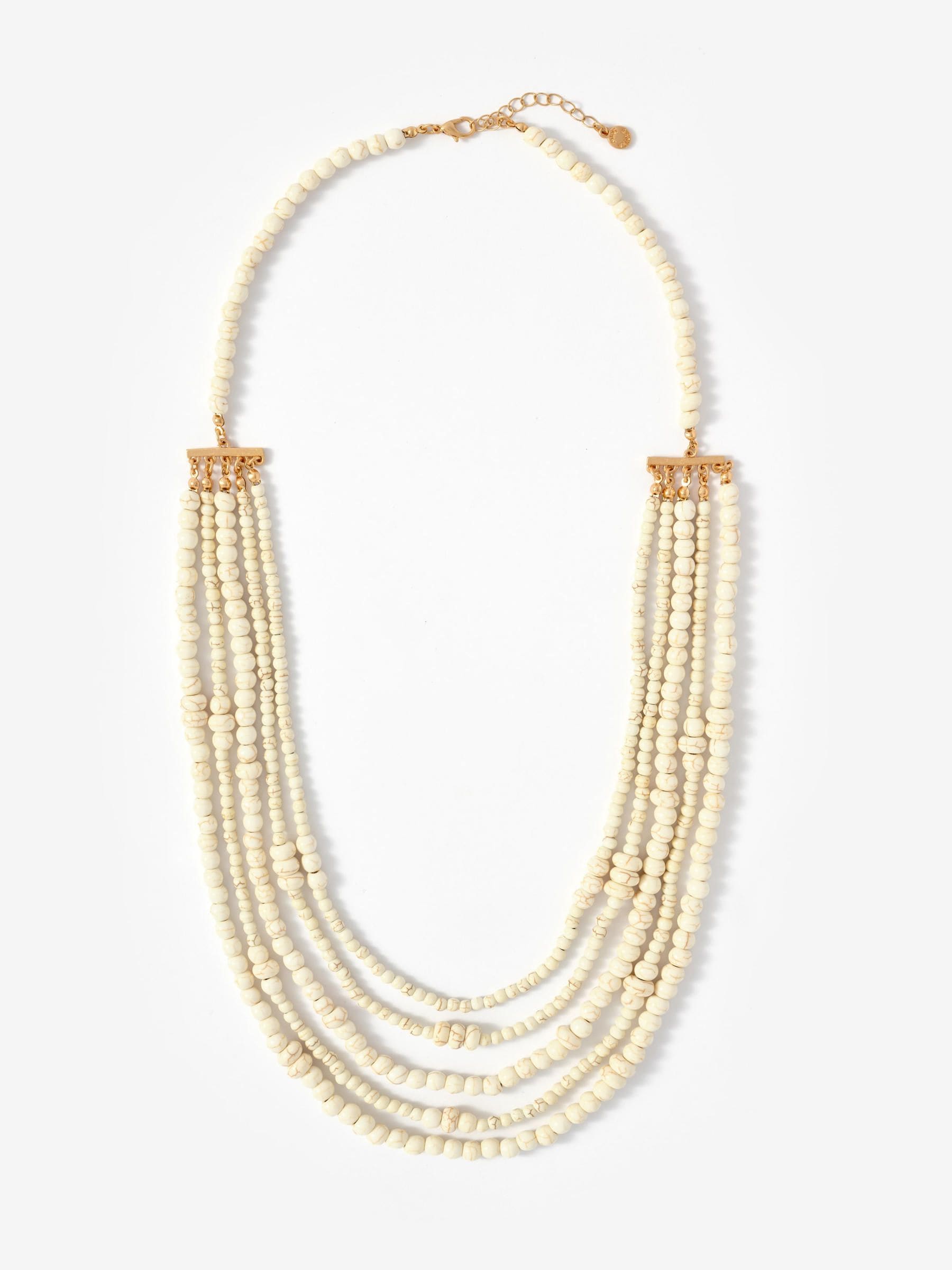 Mint Velvet white beaded layered necklace, imported from the UK