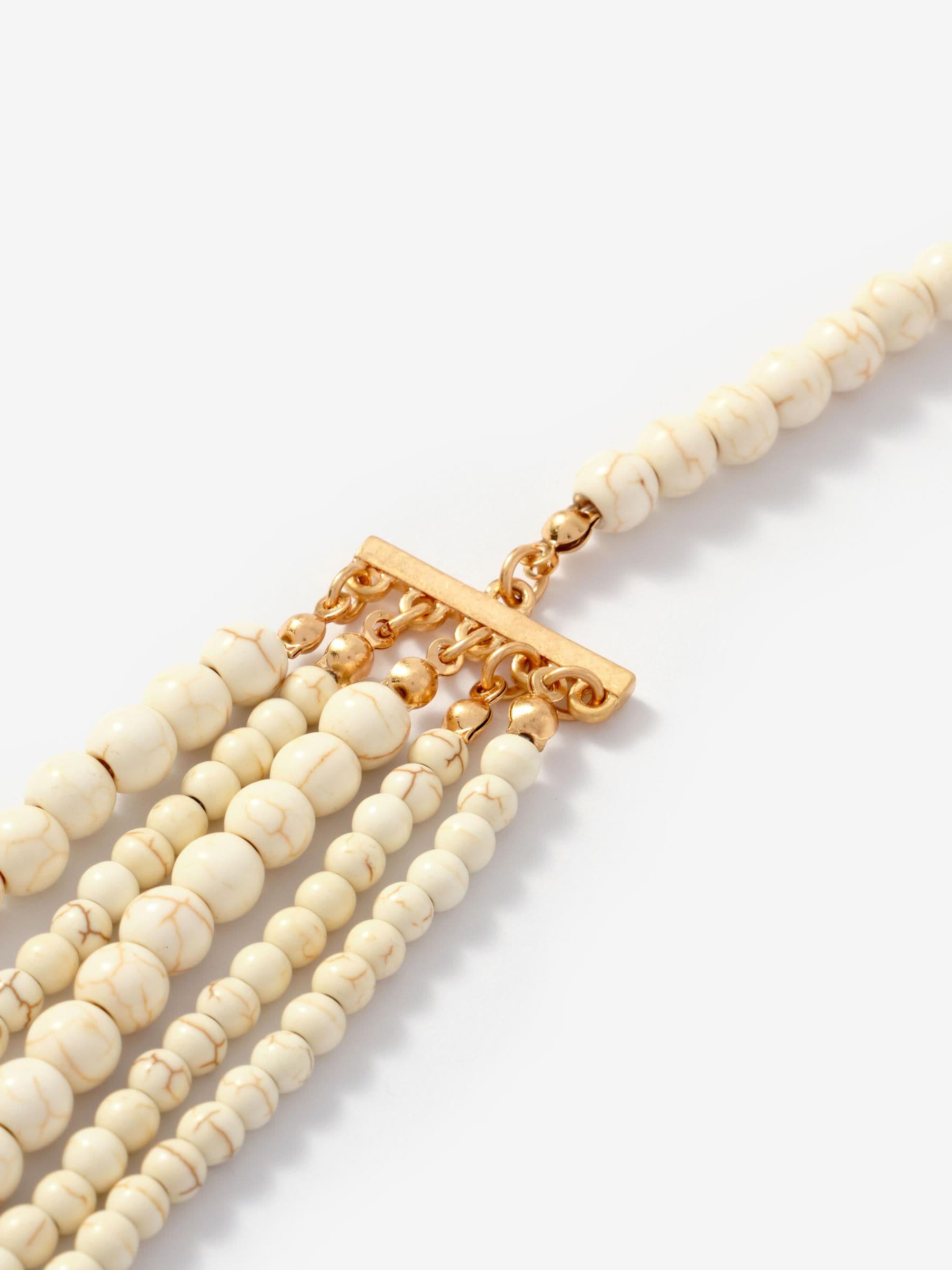 Mint Velvet white beaded layered necklace, imported from the UK