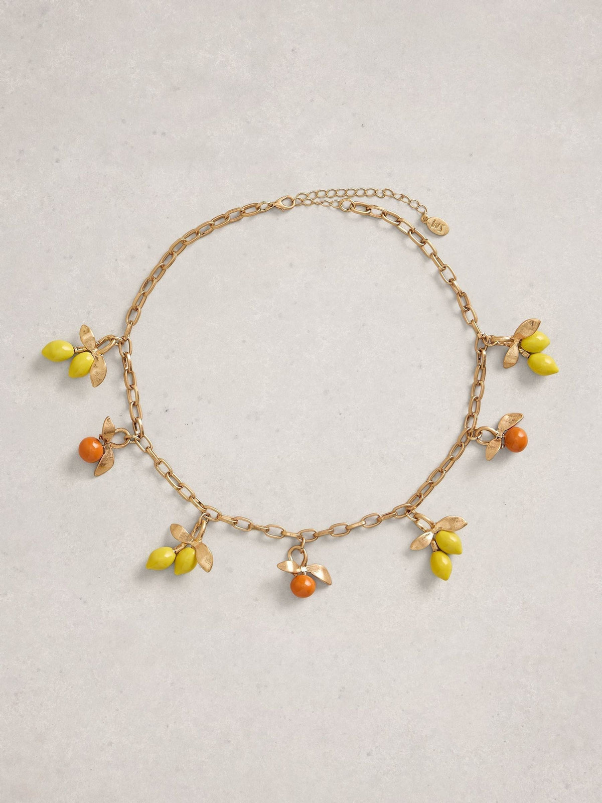 White Stuff yellow citrus charm necklace, UK version