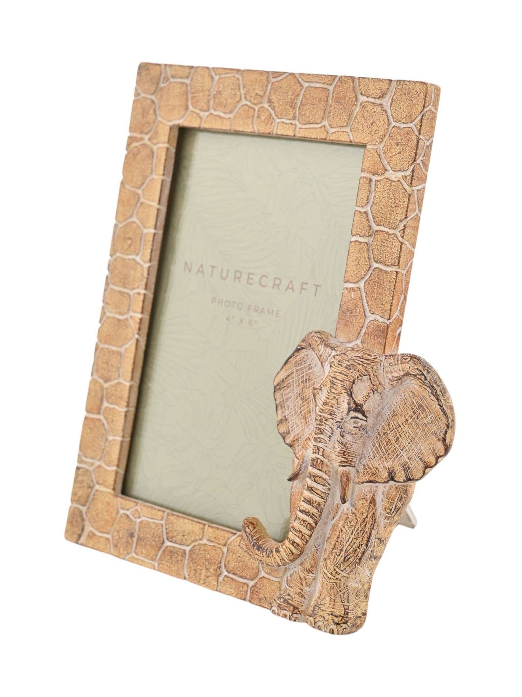 Widdop elephant photo frame with stone-effect border (British brand)