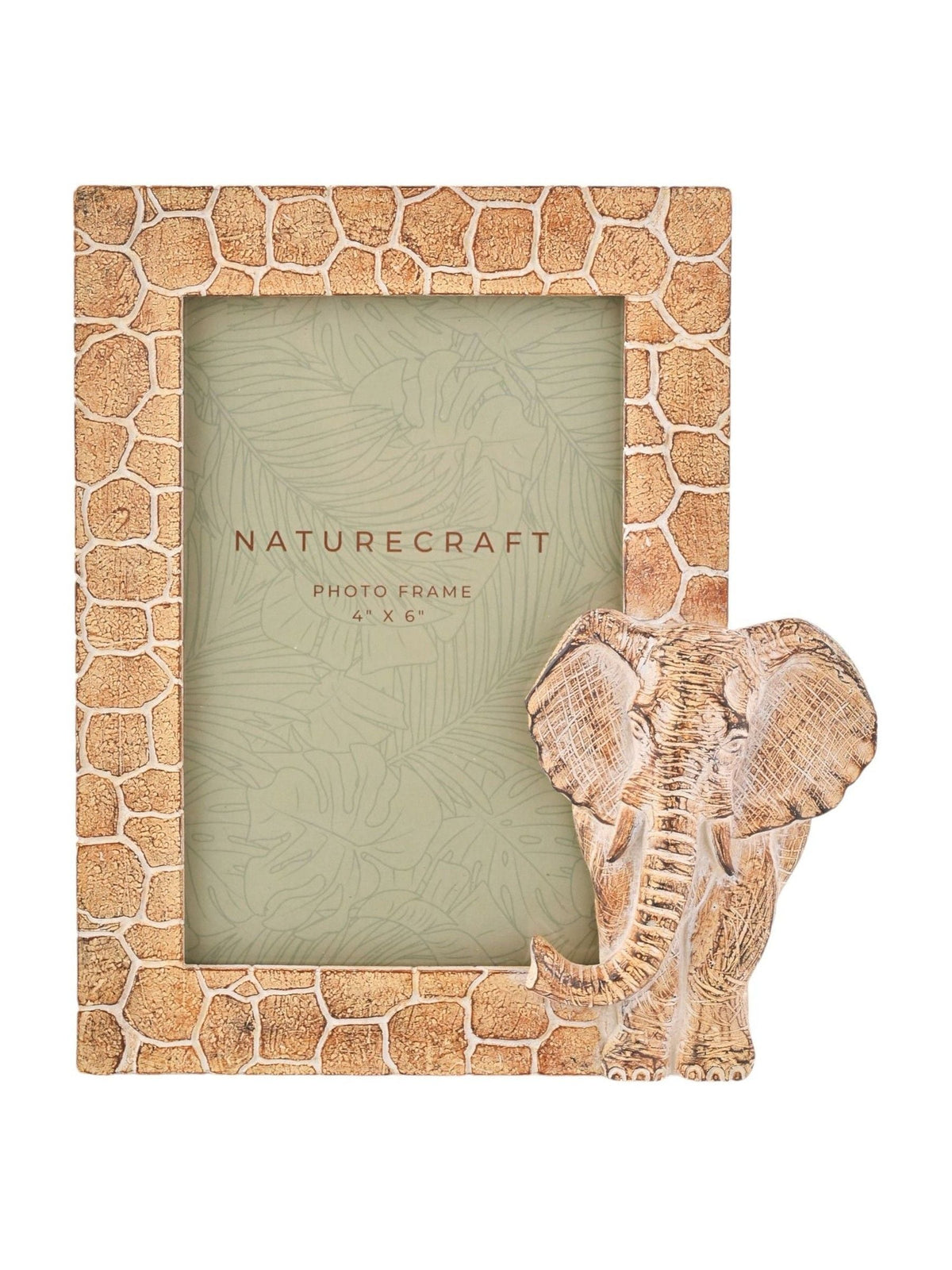 Widdop elephant photo frame with stone-effect border (British brand)